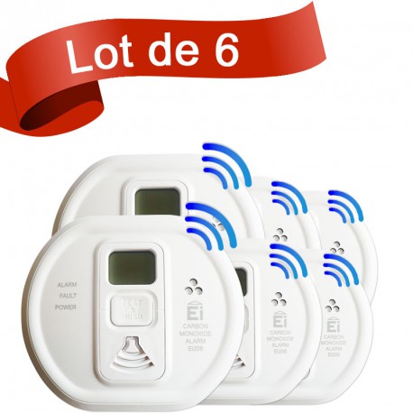 Lot de 6 détecteurs de monoxyde de carbone Ei Electronics EI208DWRF
