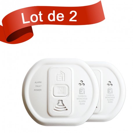 Lot de 2 détecteurs de monoxyde de carbone Ei Electronics EI208W