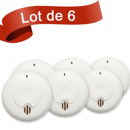 Lot de 6 détecteurs de fumée BRK SA410